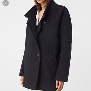 NWT All Saints Meade Torto Coat- ink Blue